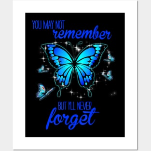 Purple Butterfly Cool Alzheimer Awareness Gift Posters and Art